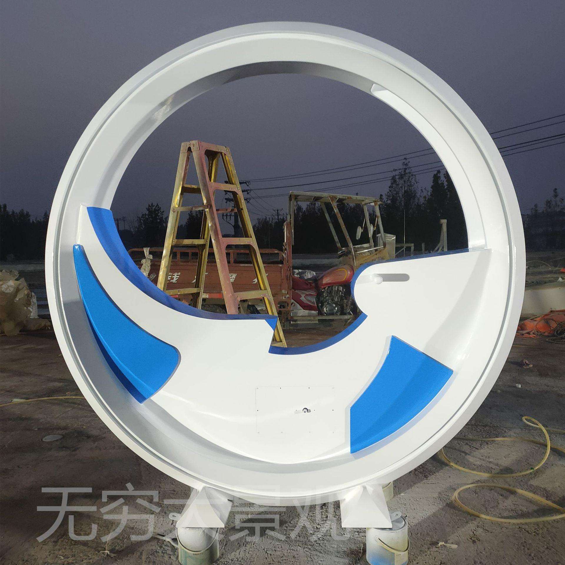 喷水加发光的脚踏单车无动力脚踩自行车户外健身引流网红打卡摆件