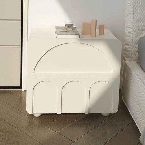 设计师TJWXKX619奶油风床头柜简约现代家用卧室收纳柜法式儿童网