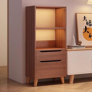 高脚书架落地置物架家用收纳架电视柜旁储物柜多层客厅靠墙书柜