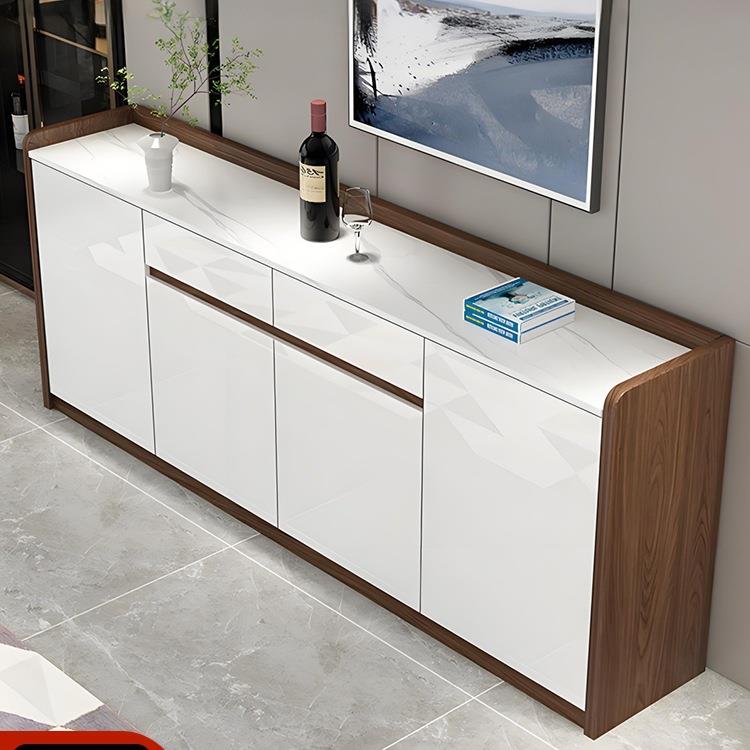 餐边柜轻奢岩板现代简约餐厅靠墙储物柜厨房碗柜茶水间玄关置物柜