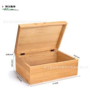热款带盖收纳盒天然竹盒可重复使用，家庭收纳木制纪念品盒
