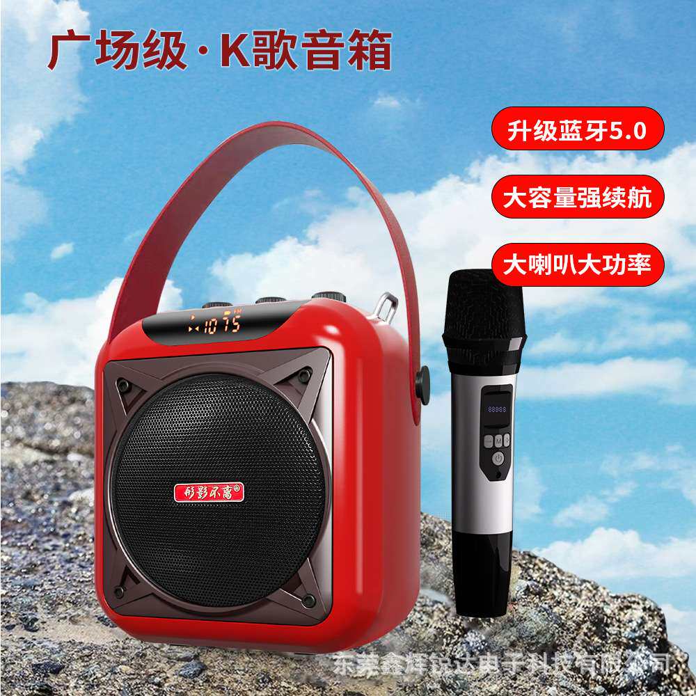 形影不离S02多功能移动便携式家庭K歌音响户外唱歌广场舞插卡音箱