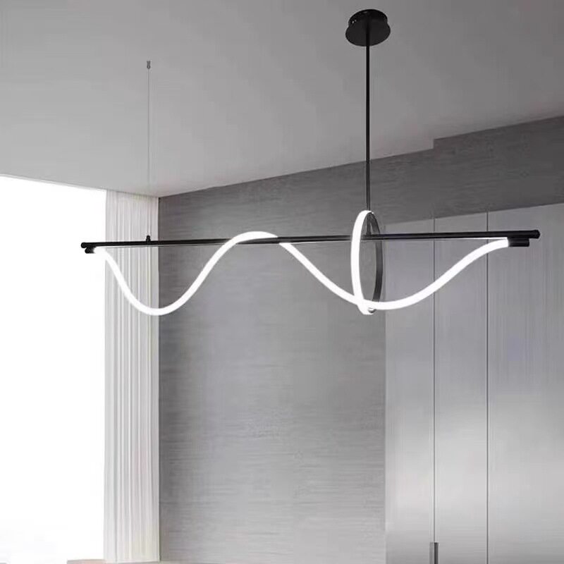 北欧极简餐厅吊灯现代艺术LED设计师创意吧台茶室长条餐桌灯具