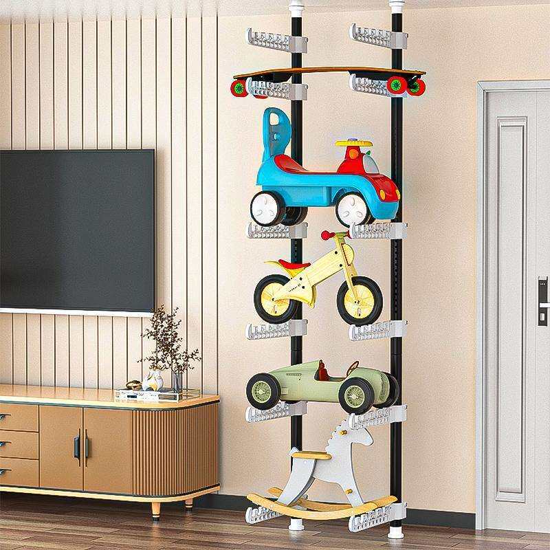 儿童宝宝玩具车收纳架客厅家用落地免打孔滑板自行车置物架子多层