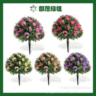 爆款仿真绿植地插小柏树三角梅仿真柏树盆景黄杨木薰衣草假花假树