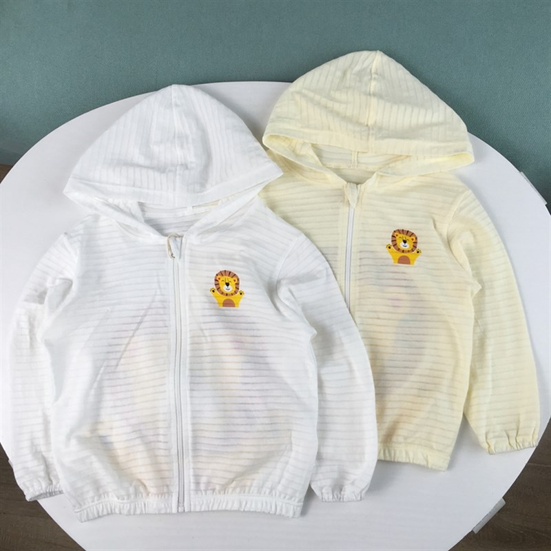 90-150儿童竹节棉防晒服夏季超薄纯棉外搭男女宝宝皮肤衣外套