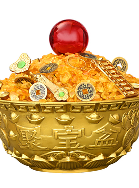 实心铜聚宝盆摆件铜盆铜碗聚宝盆米缸招家居财客厅店铺开业礼品