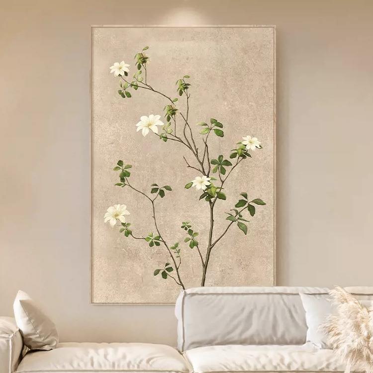 【折扣价】侘绿寂风象客厅装饰日式植沙发背景墙挂画原木风抽简约图片