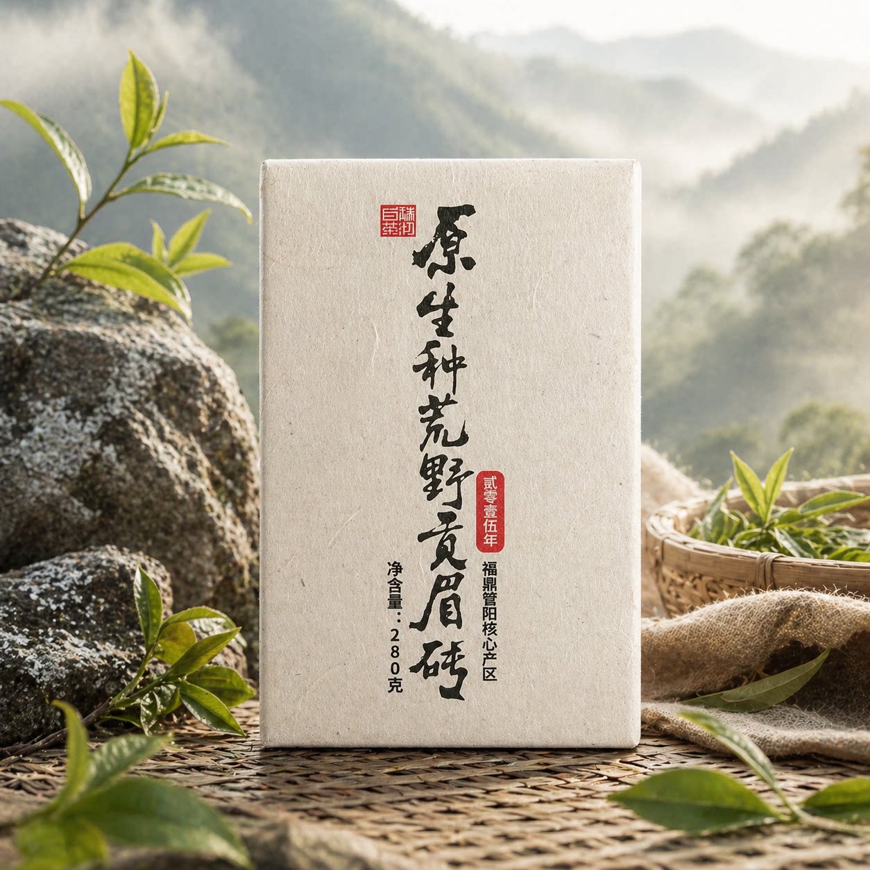 群体种小菜茶贡眉砖2015年福鼎管阳荒野料 口感丰富 花香枣香蜜甜