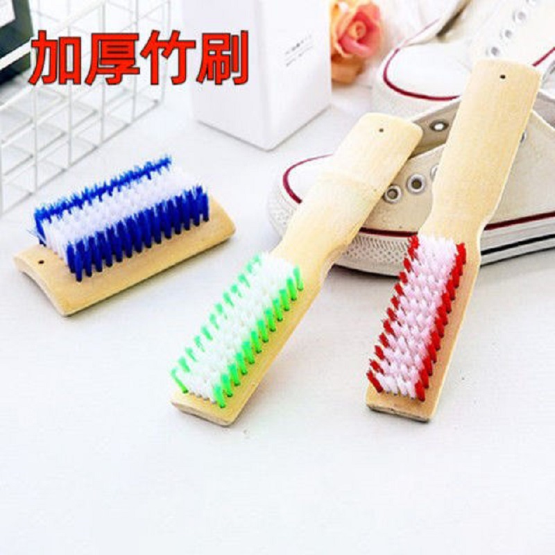 竹质家用清洁硬毛长柄加厚洗鞋刷
