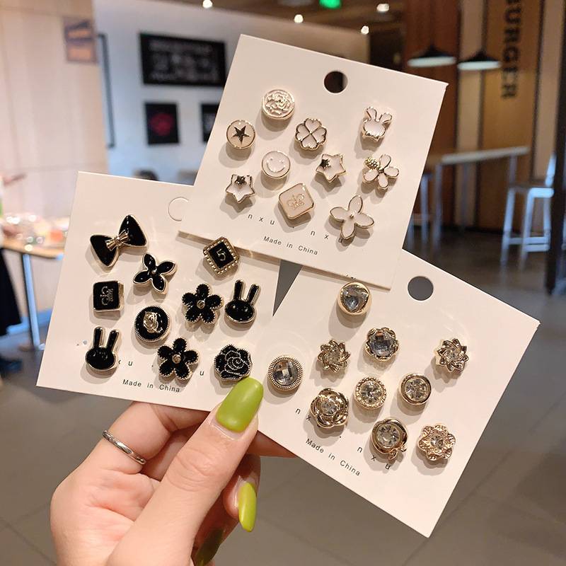 珍珠防走光扣装饰可爱合金迷你胸针女领口别针固定衣服胸花配饰扣