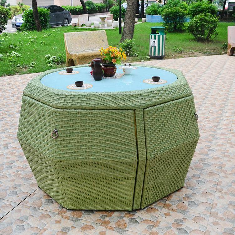 阳台休闲藤编桌椅组合庭院咖啡厅藤椅茶几五件套套装户外家具