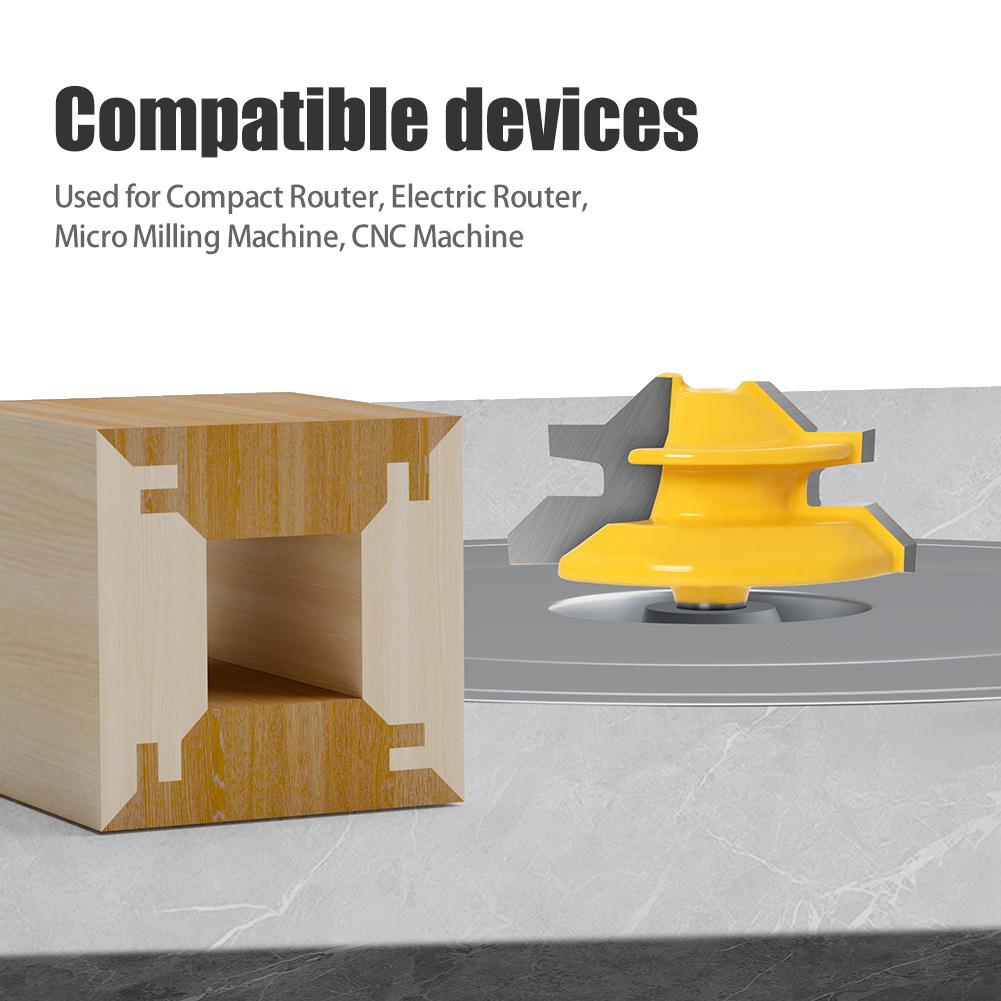 45度榫合刀拼版刀90度直角刀榫接刀8柄木工铣刀1/4柄1/2柄开槽刀