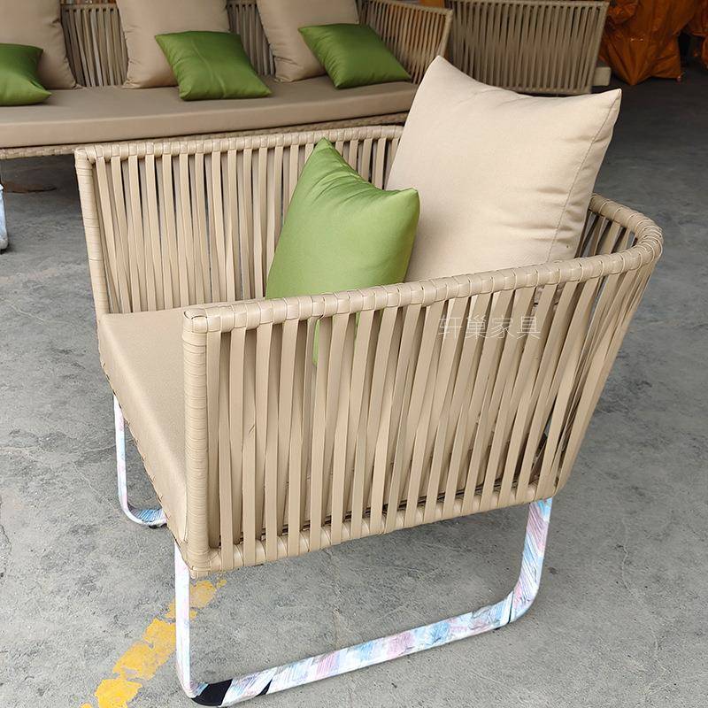 休闲户外藤编沙发民宿度假村酒店编藤沙发椅室外现代简约藤编椅