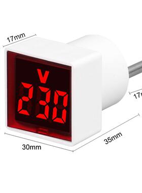 方形欧规插头式家用数显交流电压表指示灯 AC230V 220V LED-102