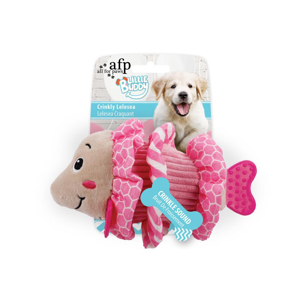 AFP牙胶毛绒发声狗玩具新生犬幼犬陪伴啃咬狗玩具小狗拔河安抚鱼