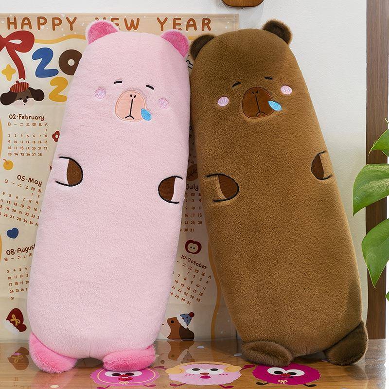 卡通水豚床上睡觉长条抱枕猫咪猪猪靠垫孕妇侧睡夹腿枕头靠枕玩偶