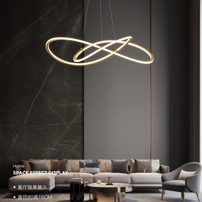 全铜极简客厅吊灯简约现代轻奢大气家用创意客厅主灯全屋灯具套餐