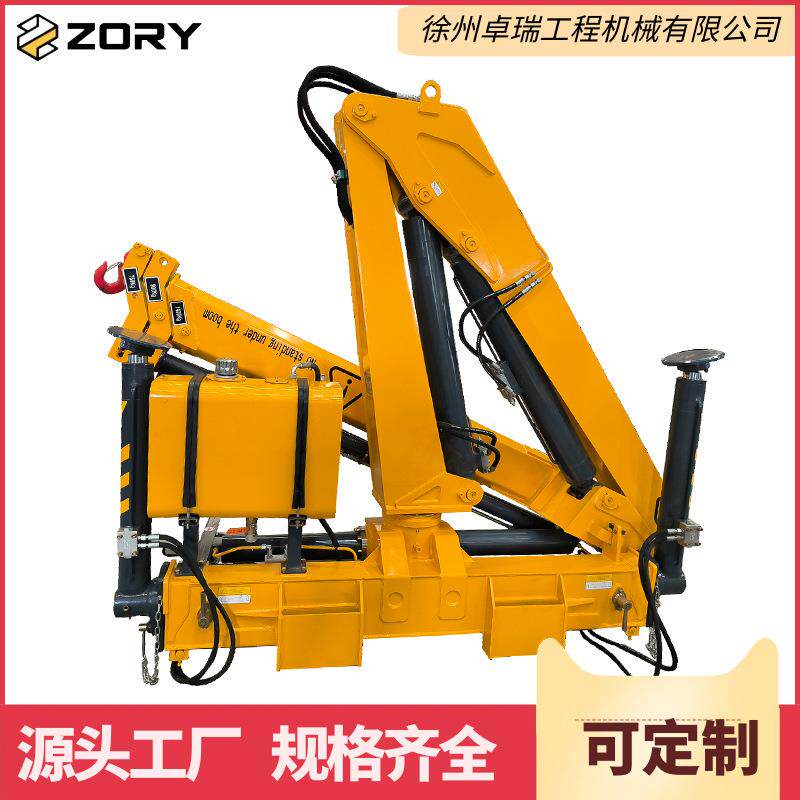 3吨随车起重机小吨位平板卡车救援折叠臂吊机工程运输道路拖车吊