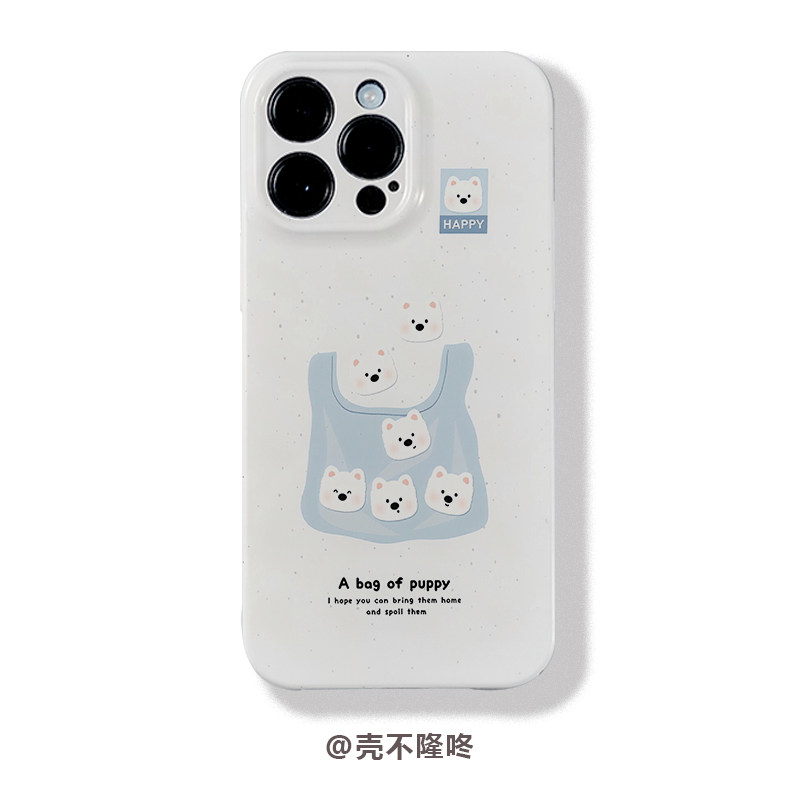 袋子可爱小狗菲林手机软壳适用于iPhone16promax苹果17华为mate60pura70vivox200三星小米15手机壳