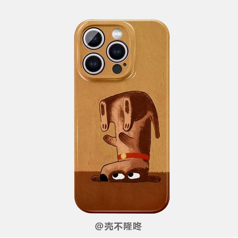 趣味倒立小狗菲林手机适用于iPhone16promax苹果17华为mate60pura70vivox200三星小米17手机壳