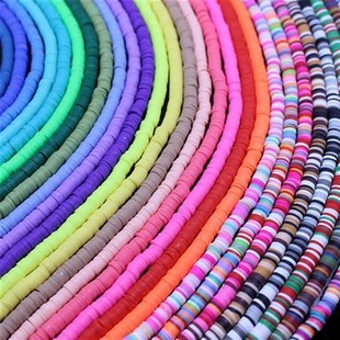 10PCS CClay Disk Colored Polymer Chip Round Flat 6mm Beads