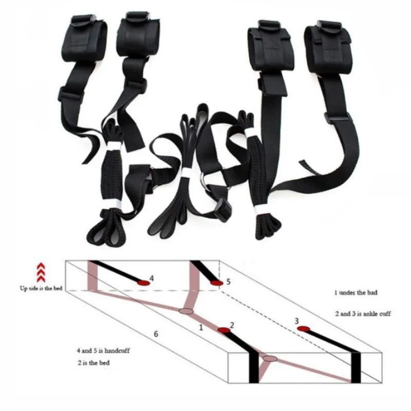 Handcuffs Bondage Sert Bed BDSM Bondage Restraint Strap Syst
