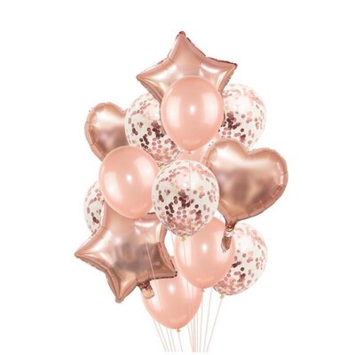 Rose Godld Wedding Birthday Party Balloons Happy Birthday Le