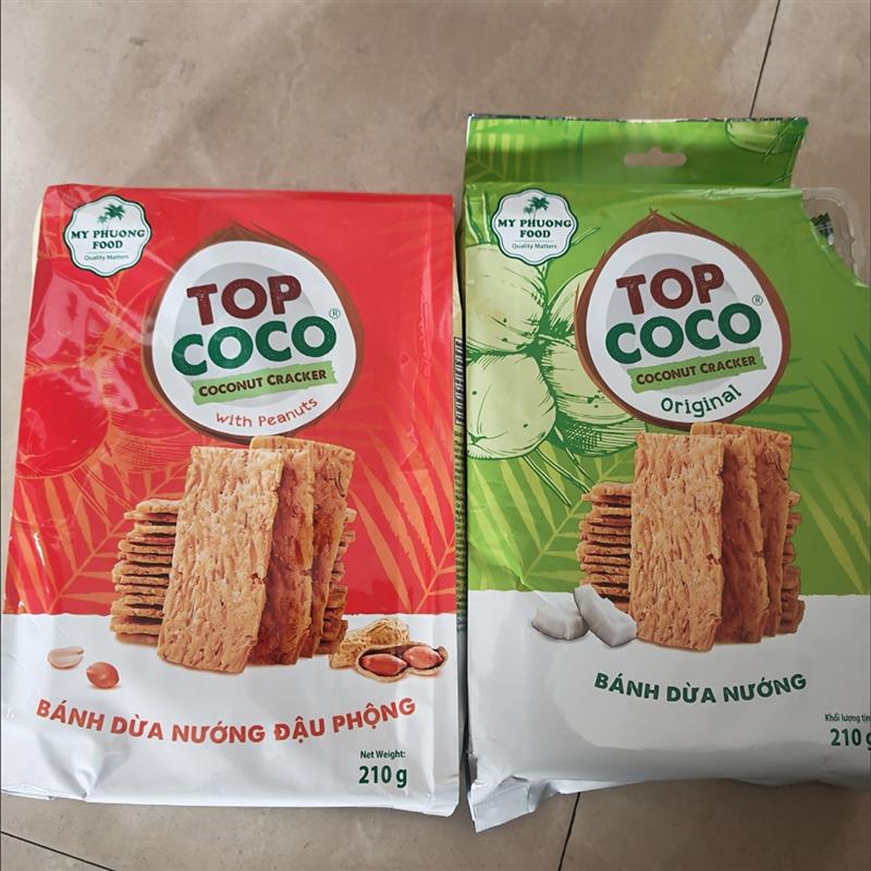 新货越南原装原味椰子脆片 花生椰子脆片饼干210克(18小包)包邮