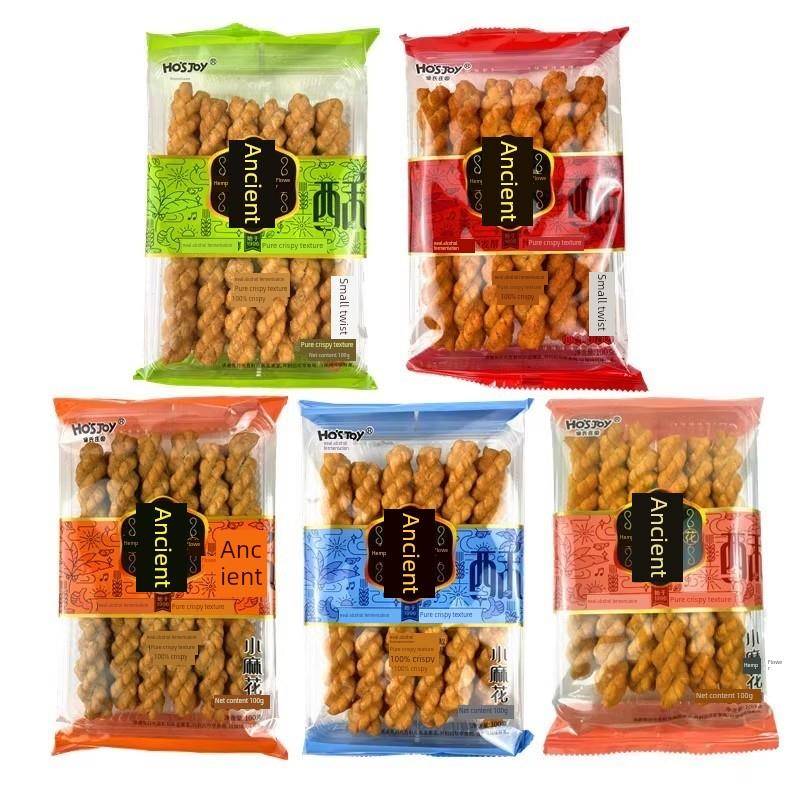 陕西侯氏麻花老口味品香酥味100克*10袋传统糕点心休闲零食品