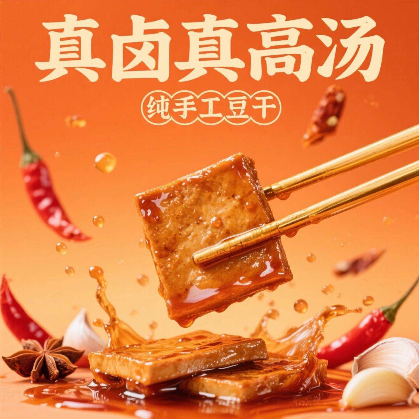 佬街食代胡家豆干甜辣鸡汁卤味豆腐干安徽特产卤汁茶干休闲零食品