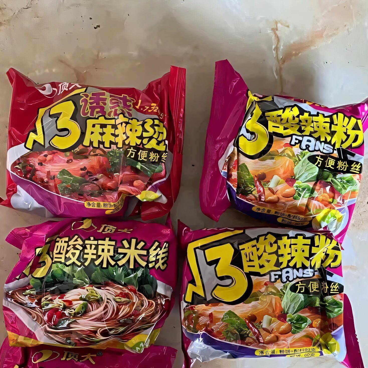 新货顶大根号三酸辣粉麻辣烫粉丝米线非油炸方便面寝室宿舍夜宵小