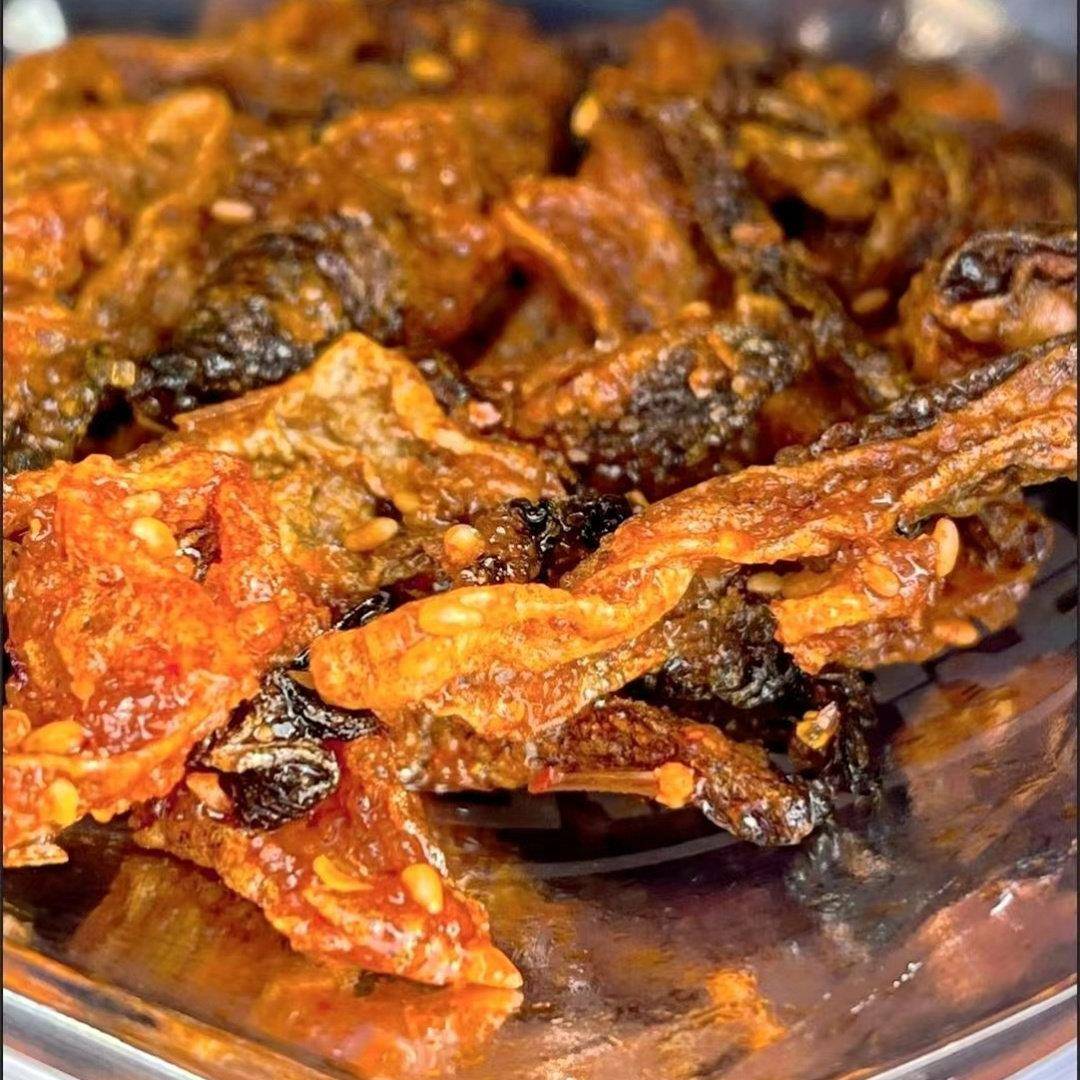 果纷园香酥鱼皮脆零食即食香辣网红脆鱼皮鱼干海鲜香脆小吃袋装