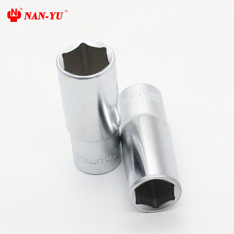 南豫加长六角套筒头子中飞扳手套筒汽车维修理工具3/8寸9.5mm套筒