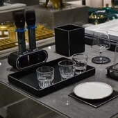 太空铝烟灰缸ktv酒店夜场大号i酒吧烟缸L金属烟灰盅桌面摆件摆台