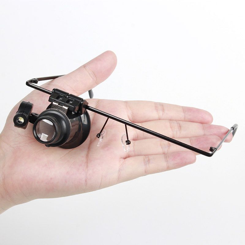 修表放大镜 单眼高清头戴20倍带灯LED钟表机械电子维修清邮币鉴定