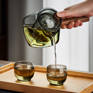 玻璃泡茶壶家用耐高温单壶茶水分离茶具套组侧把壶煮茶器2023新款