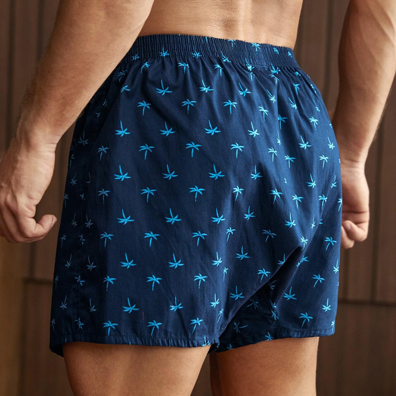 纯棉印花阿罗裤宽松版潮男士透气大尺码四角内裤夏季薄款舒适短睡