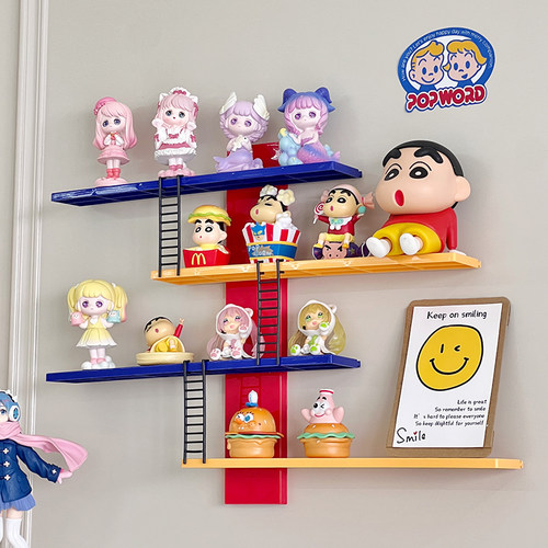 labubu泡泡玛特墙面置物架