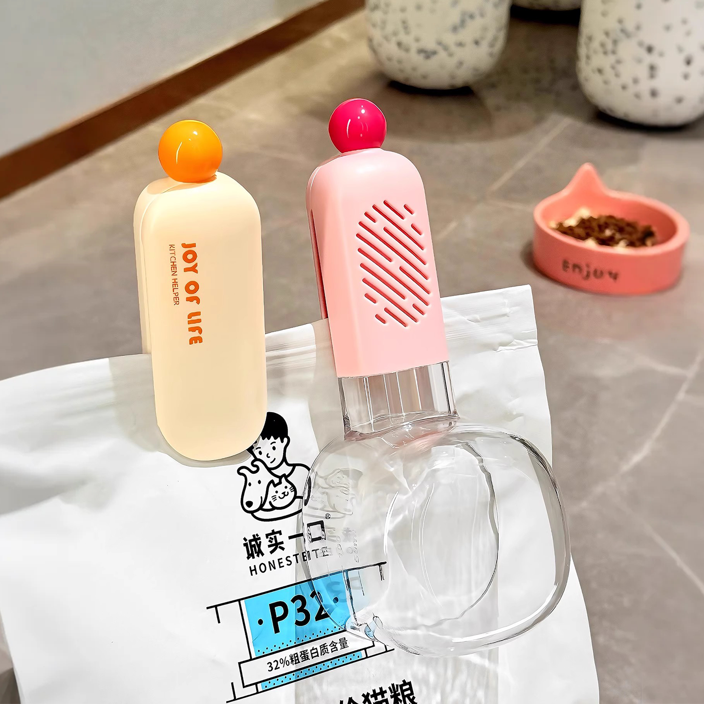 猫粮勺子计量长柄宠物喂食勺