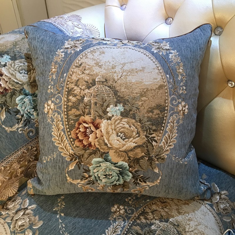 欧式沙发靠垫抱枕靠背床头w大枕头客厅简约刺绣腰枕奢华可定制
