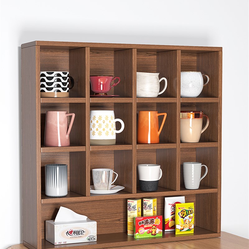 家用咖啡杯d水杯木质储物柜杯架桌面格架置物架台面茶具杯子展示