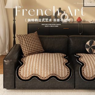 新款 通用坐垫 中古轻奢条绒沙发垫一片式 防滑防水耐磨沙发盖布四季