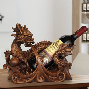 饰酒托空酒瓶收纳 创意生肖龙红酒架酒瓶置物架葡萄酒架客厅酒柜装