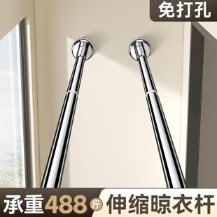 阳台飘窗卫生间浴室简易晾衣神器伸缩晾衣绳室内免打孔拉绳晾衣架