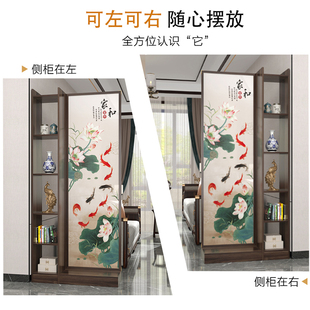 遮挡实木入户进门房间分割神器 屏风隔断客厅正对大门玄关柜新中式
