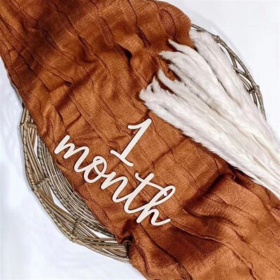 新生儿月份字牌拍照道具宝宝里程碑照片纪念孕妈情侣相识日道具A