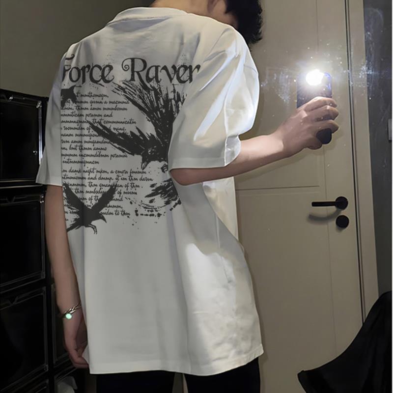 美式潮流重磅纯棉短袖t恤男款夏季高街复古oversize嘻哈宽松上衣