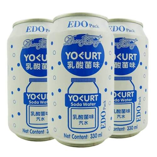 EDOPack饮料乳酸菌味汽水柠檬味波子水汽水330ml碳酸饮料夏季饮品