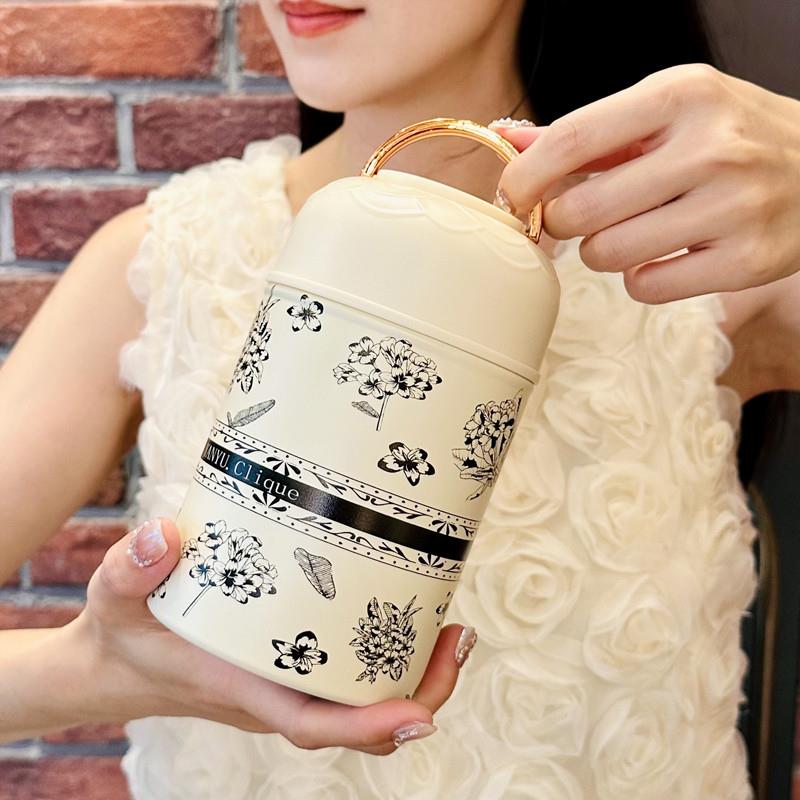 新品焖烧杯银耳羹带汤匙保温杯女生2025新款高颜值316不锈钢水杯